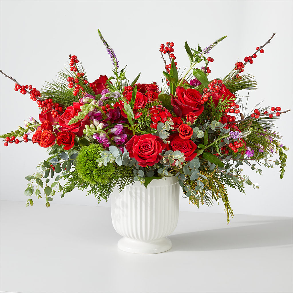 Big Red Bow Bouquet – BEN & NEVA'S FLOWERS, Grand Saline TX
