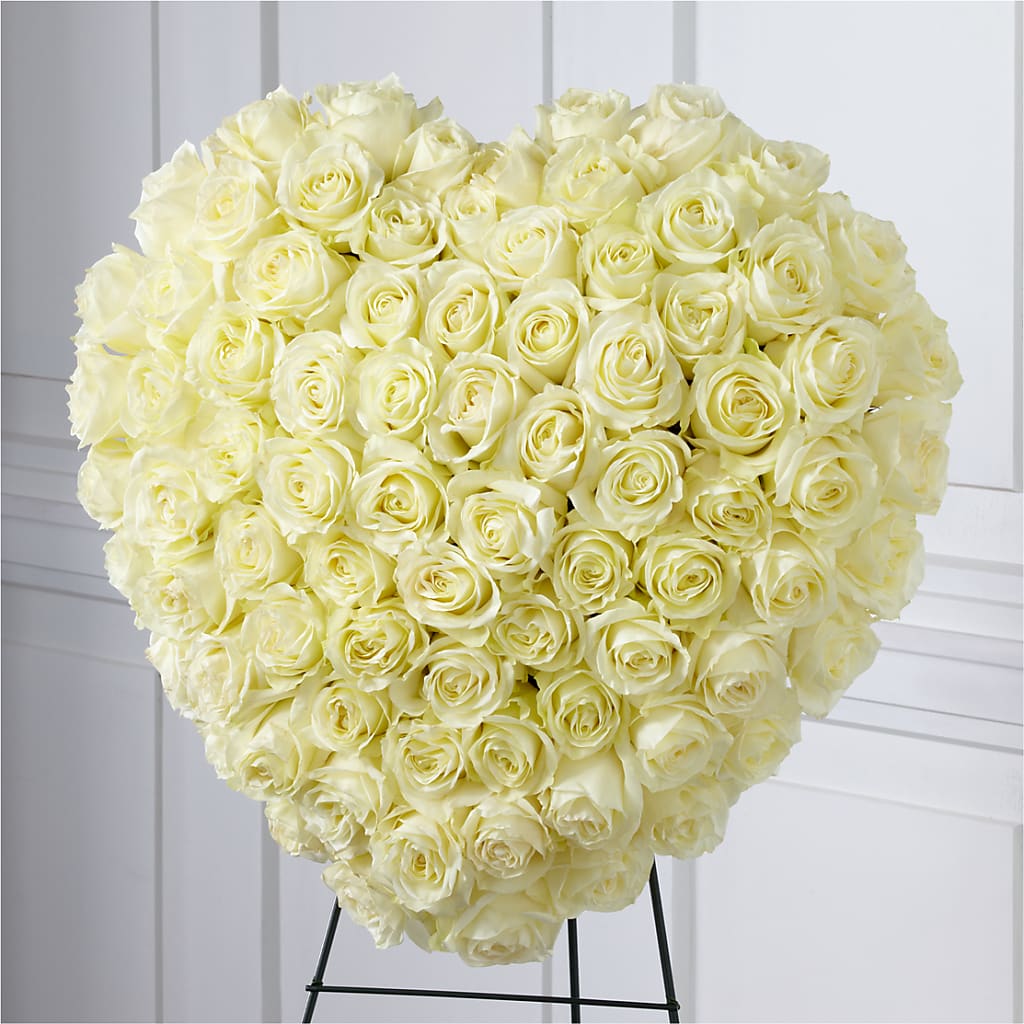 Elegant Remembrance Standing Heart – BEN & NEVA'S FLOWERS, Grand Saline TX