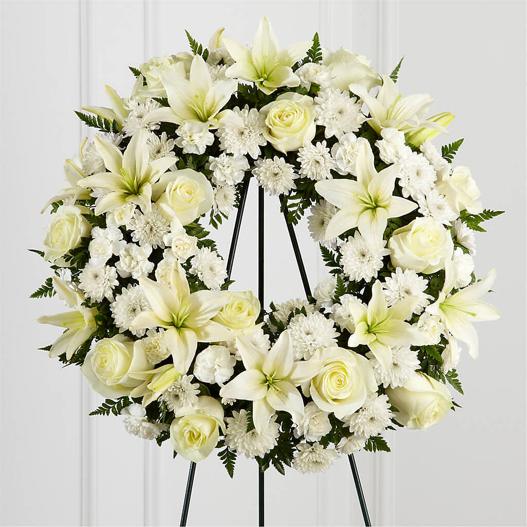 Treasured Tribute Wreath – BEN & NEVA'S FLOWERS, Grand Saline TX