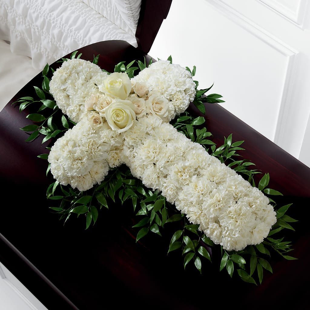 Peaceful Memories Casket Spray (Standard) – BEN & NEVA'S FLOWERS, Grand Saline TX