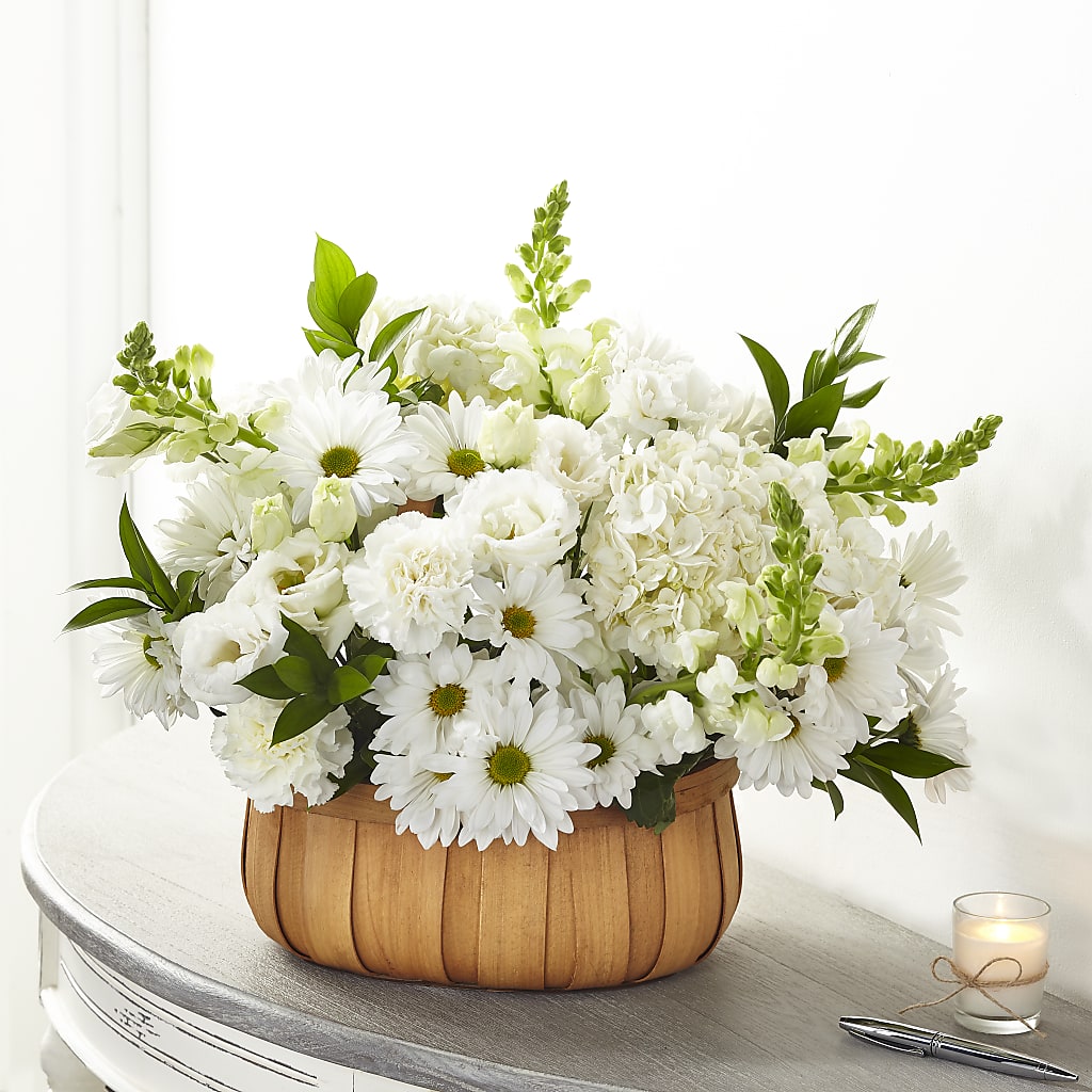 Pure Ivory Basket – BEN & NEVA'S FLOWERS, Grand Saline TX