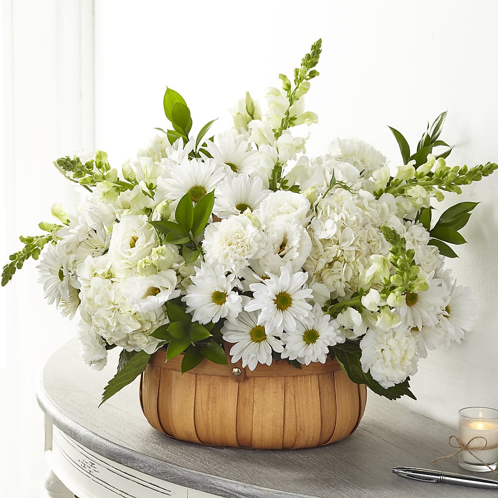 Pure Ivory Basket – BEN & NEVA'S FLOWERS, Grand Saline TX
