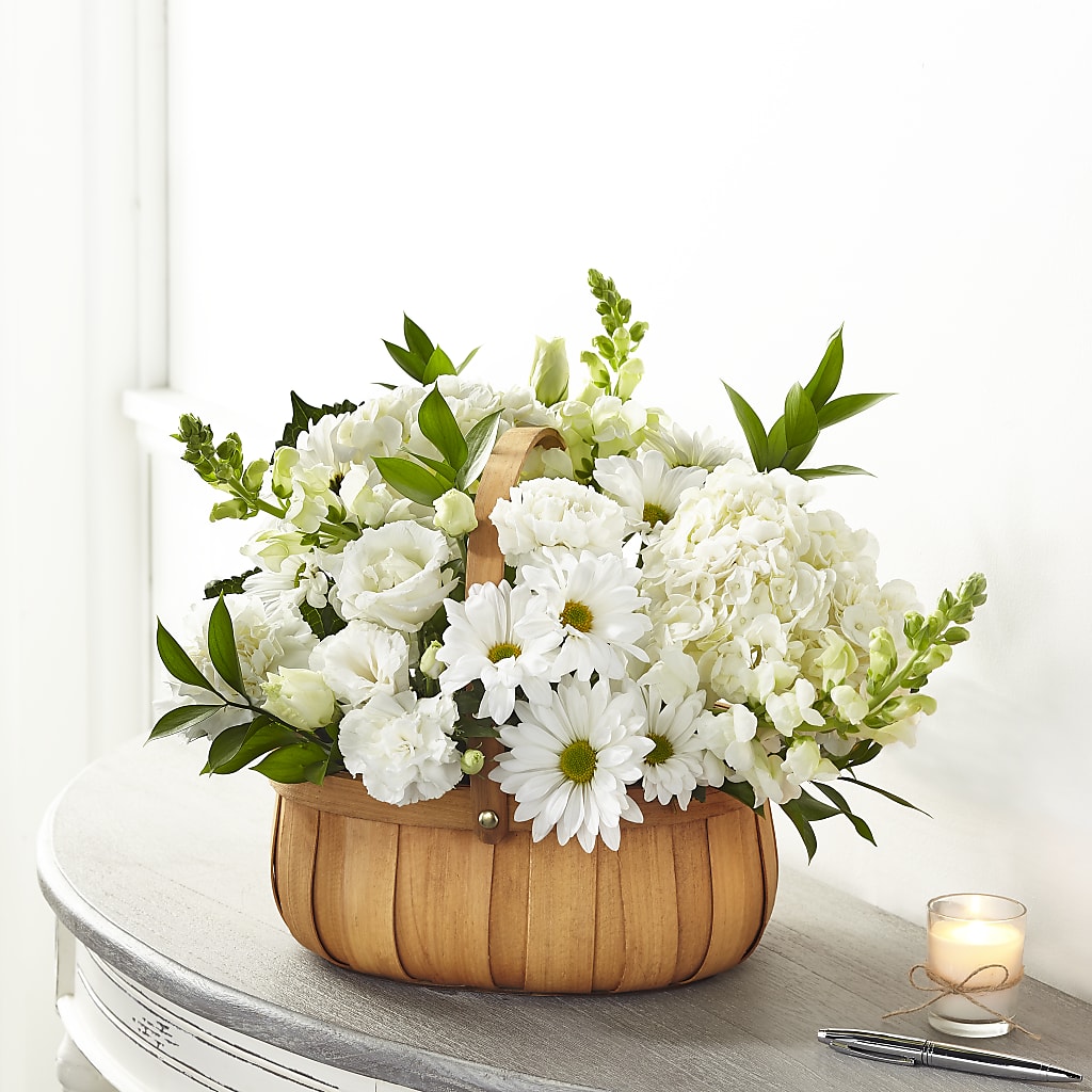 Pure Ivory Basket – BEN & NEVA'S FLOWERS, Grand Saline TX