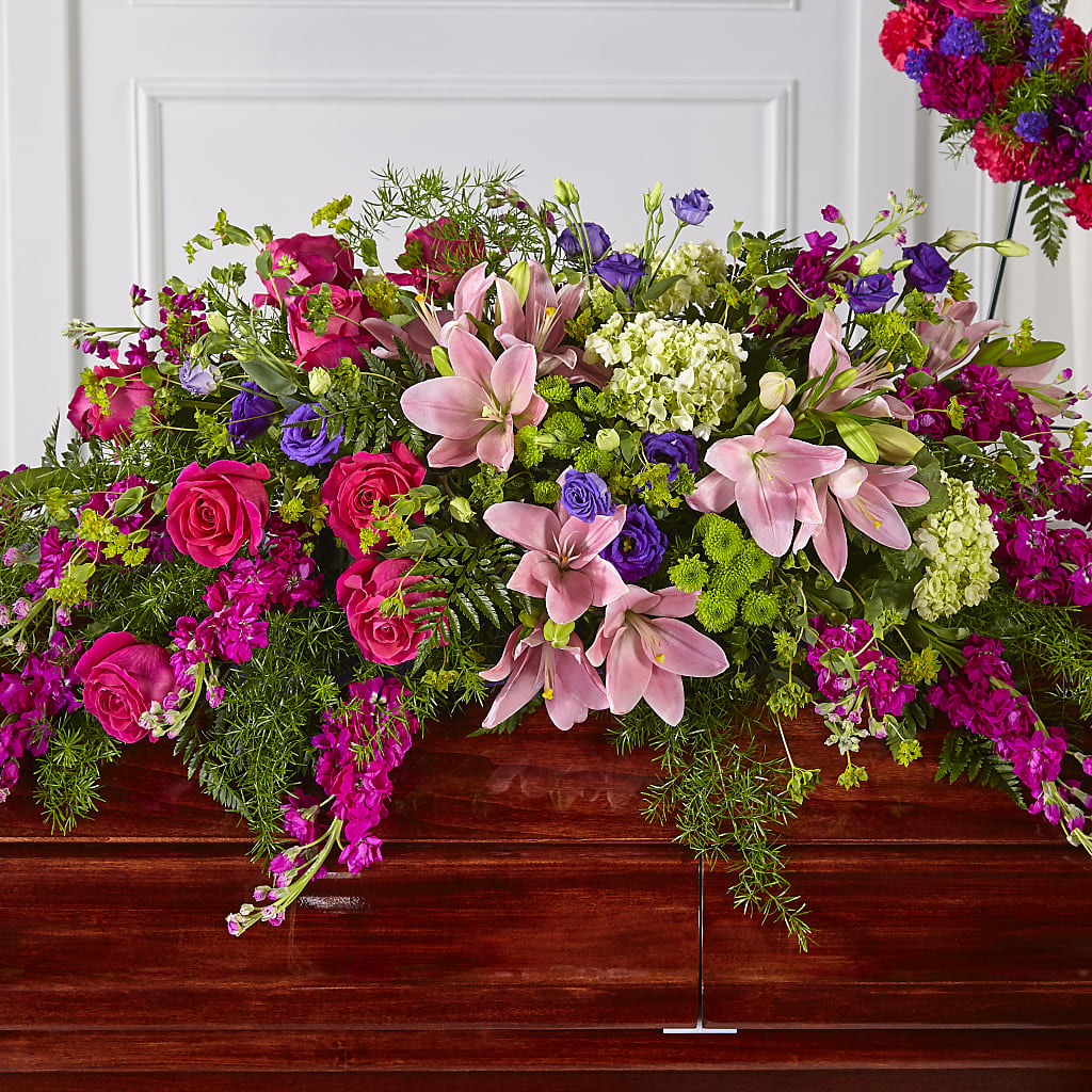 Radiant Tribute Casket Spray – BEN & NEVA'S FLOWERS, Grand Saline TX