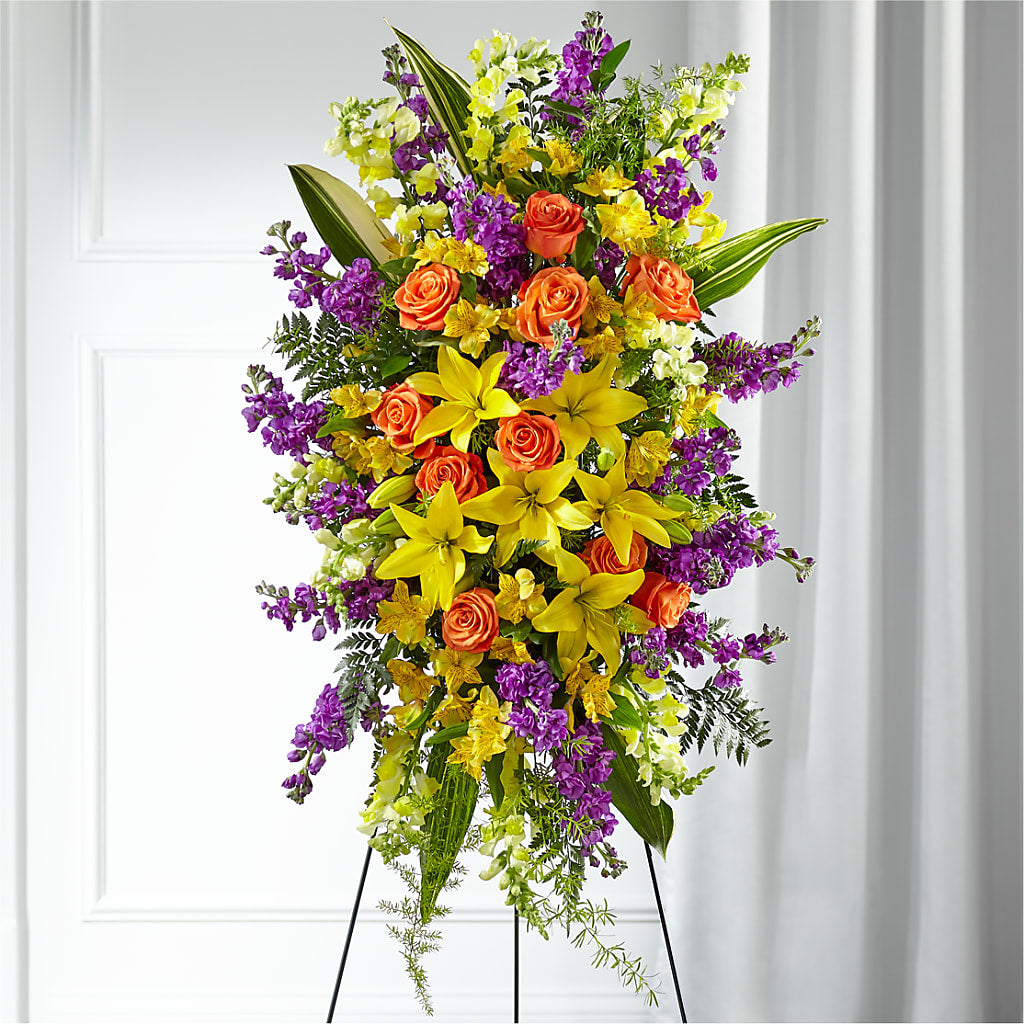 Thoughtful Prayers Standing Spray – BEN & NEVA'S FLOWERS, Grand Saline TX