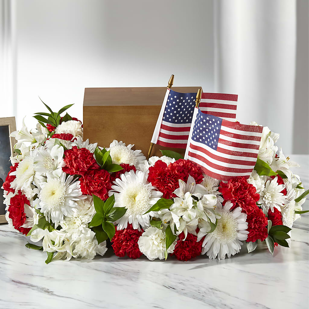 Spirit of Patriotism Cremation Adornment – BEN & NEVA'S FLOWERS, Grand Saline TX