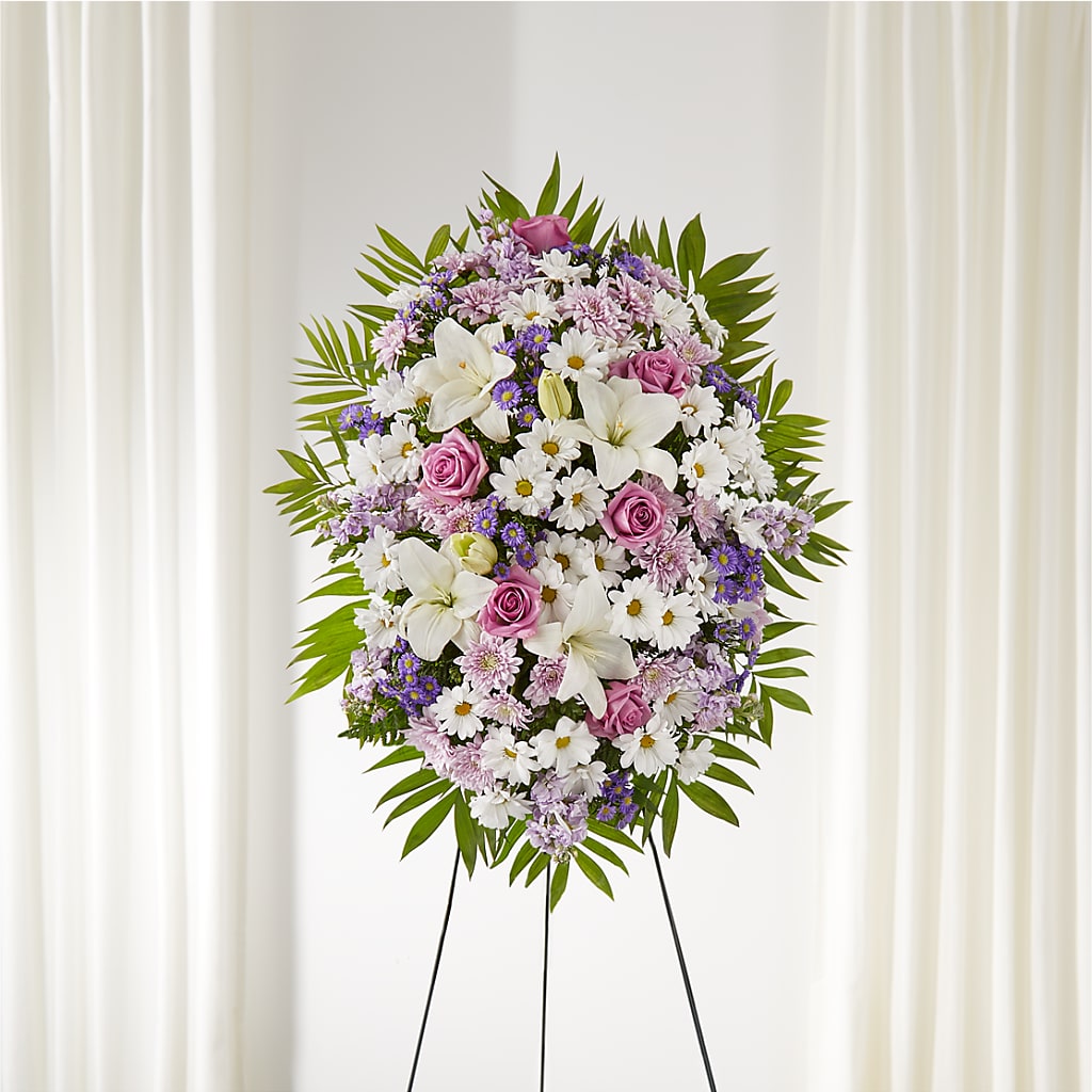 Surrounded by Love Standing Spray – BEN & NEVA'S FLOWERS, Grand Saline TX
