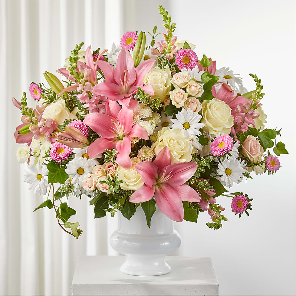 Empathetic Blooms Urn Arrangement – BEN & NEVA'S FLOWERS, Grand Saline TX
