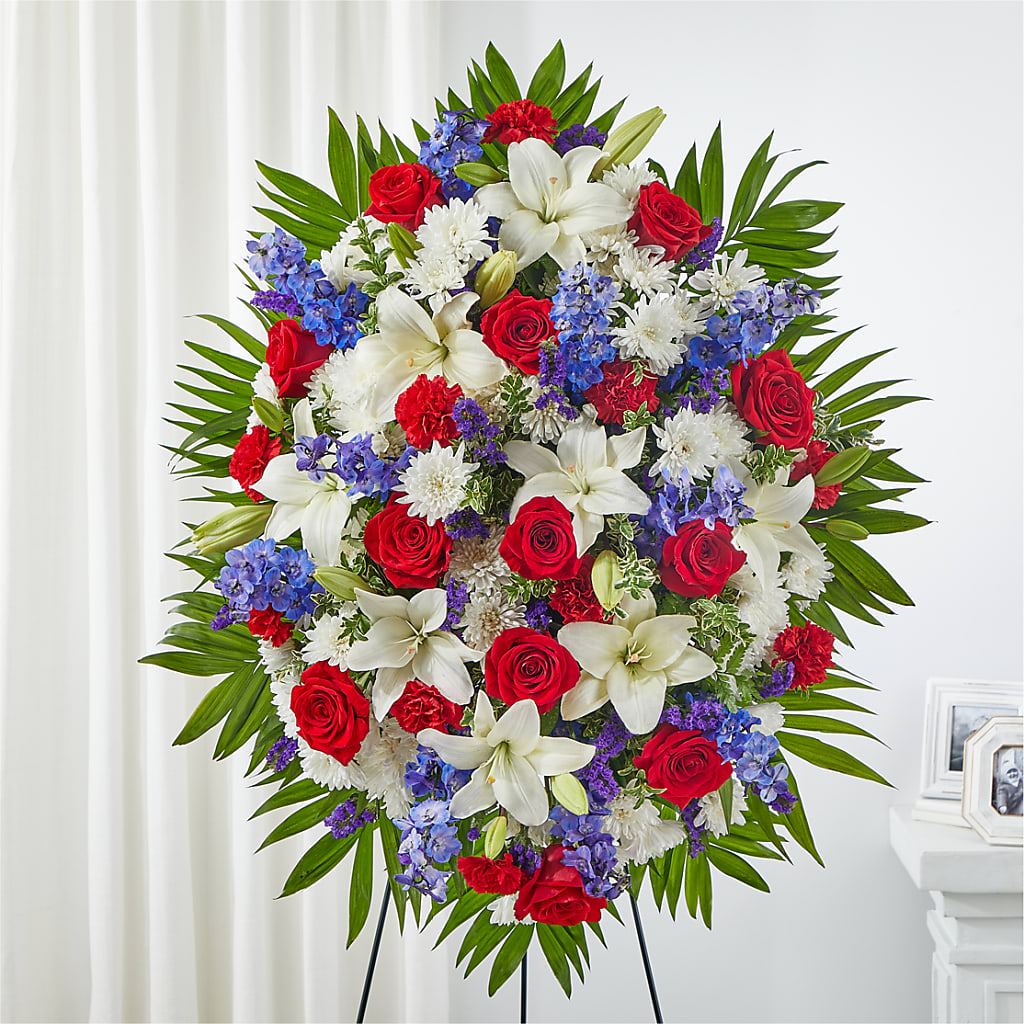 Cherished Service Standing Spray – BEN & NEVA'S FLOWERS, Grand Saline TX