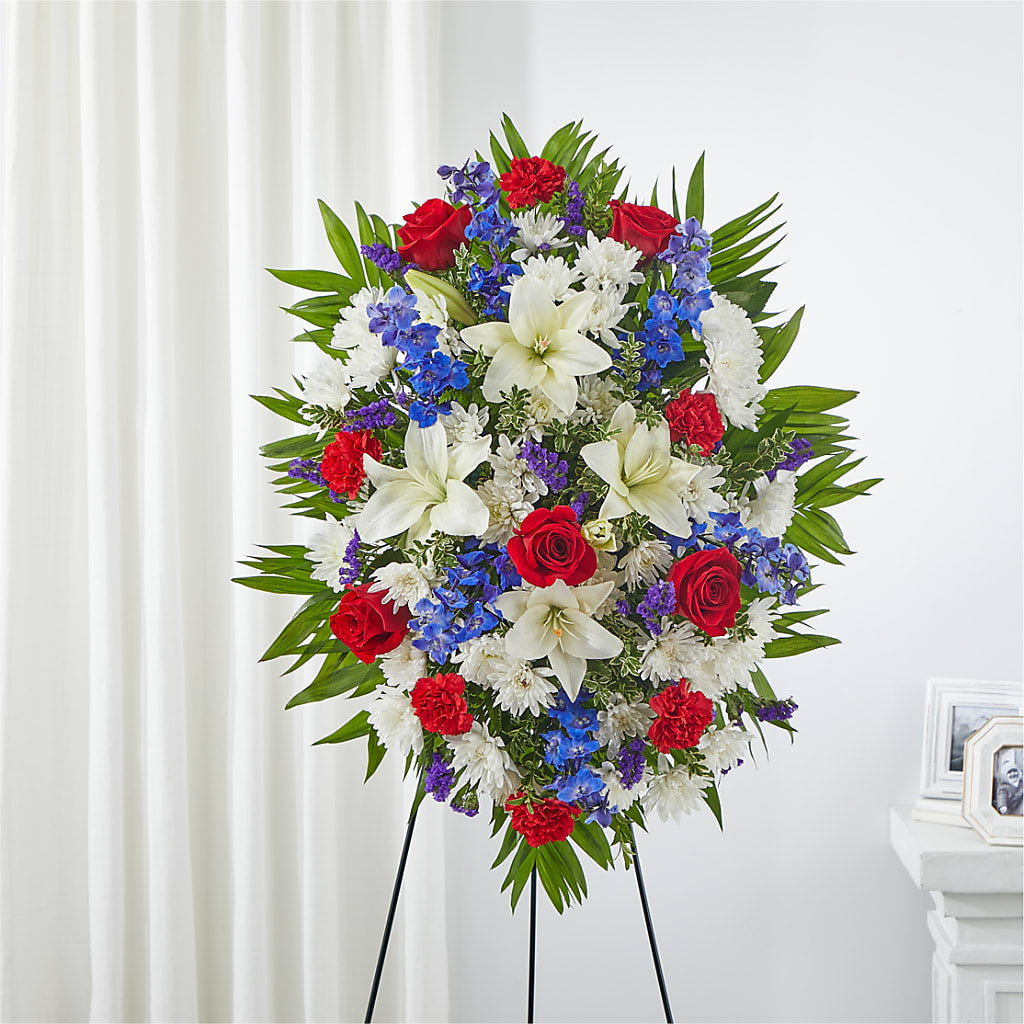 Cherished Service Standing Spray – BEN & NEVA'S FLOWERS, Grand Saline TX