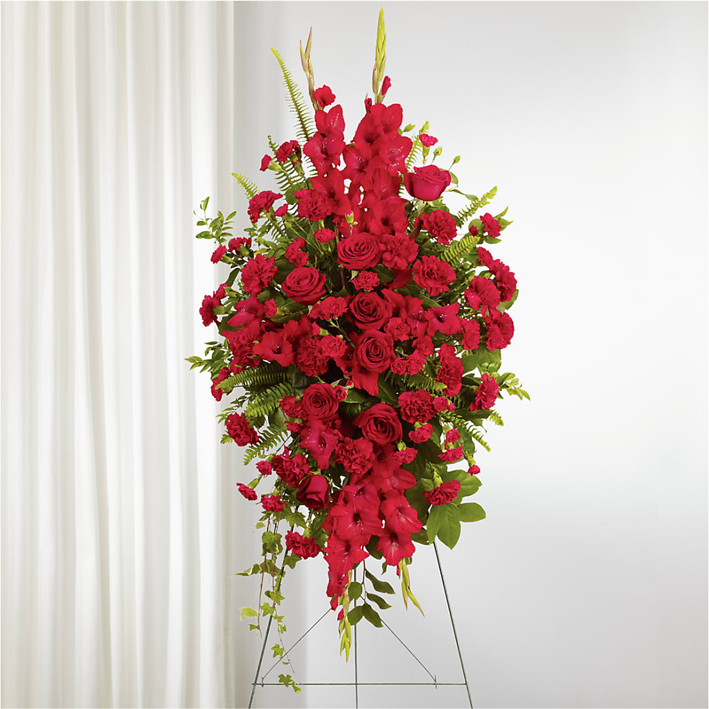 From the Heart Standing Spray – BEN & NEVA'S FLOWERS, Grand Saline TX