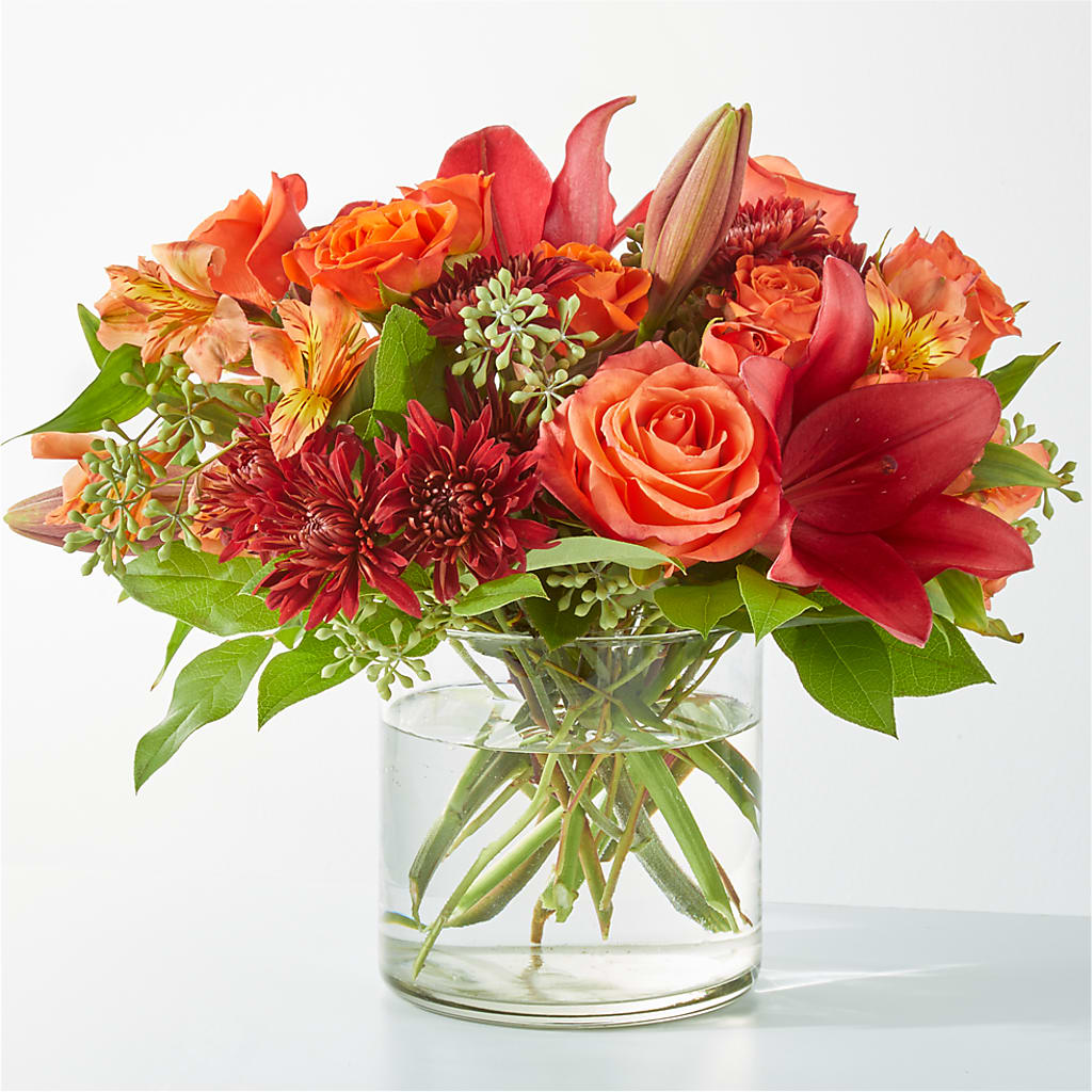 Crimson Leaves Bouquet – BEN & NEVA'S FLOWERS, Grand Saline TX