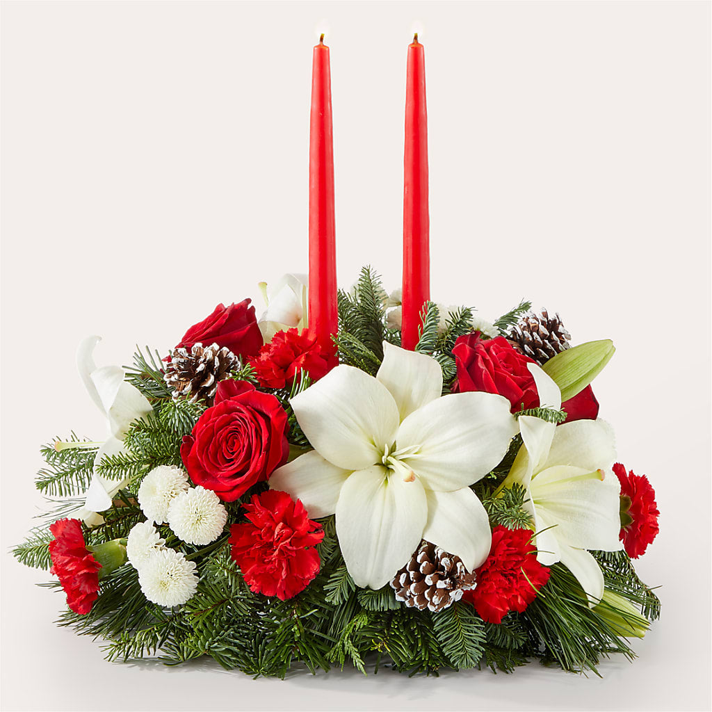 Seasonal Festivities Centerpiece – BEN & NEVA'S FLOWERS, Grand Saline TX