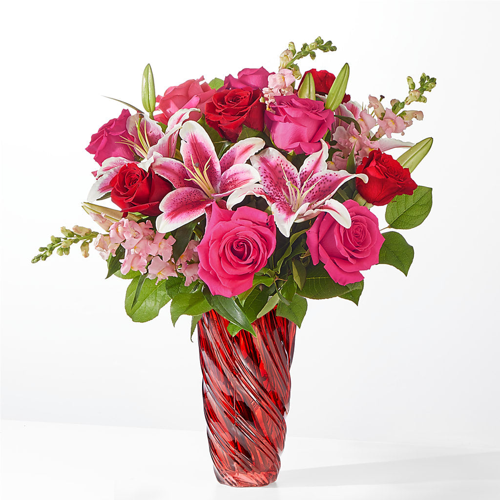 Always You Bouquet with Luxe Swirl Vase – BEN & NEVA'S FLOWERS, Grand Saline TX
