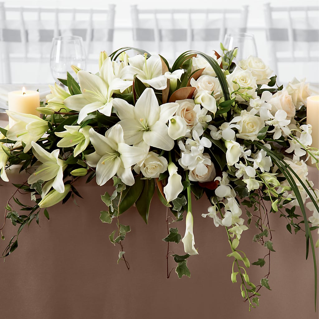 White Linen Arrangement – BEN & NEVA'S FLOWERS, Grand Saline TX