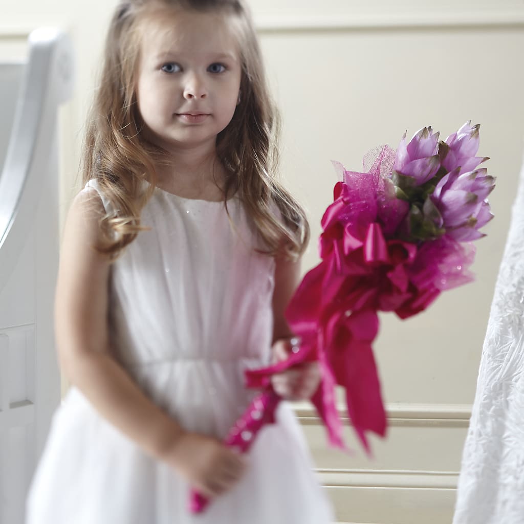 Sparkle Pink Flower Girl Bouquet – BEN & NEVA'S FLOWERS, Grand Saline TX