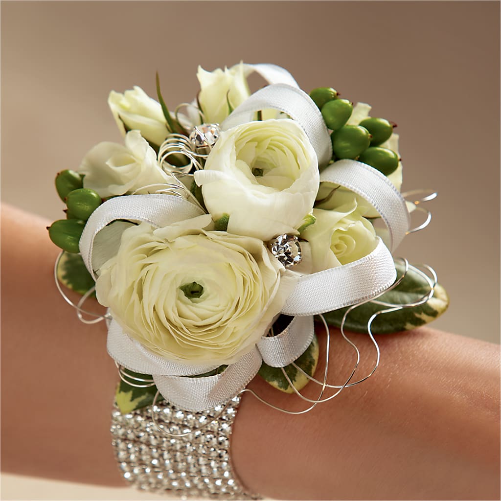 White Wedding Corsage – BEN & NEVA'S FLOWERS, Grand Saline TX