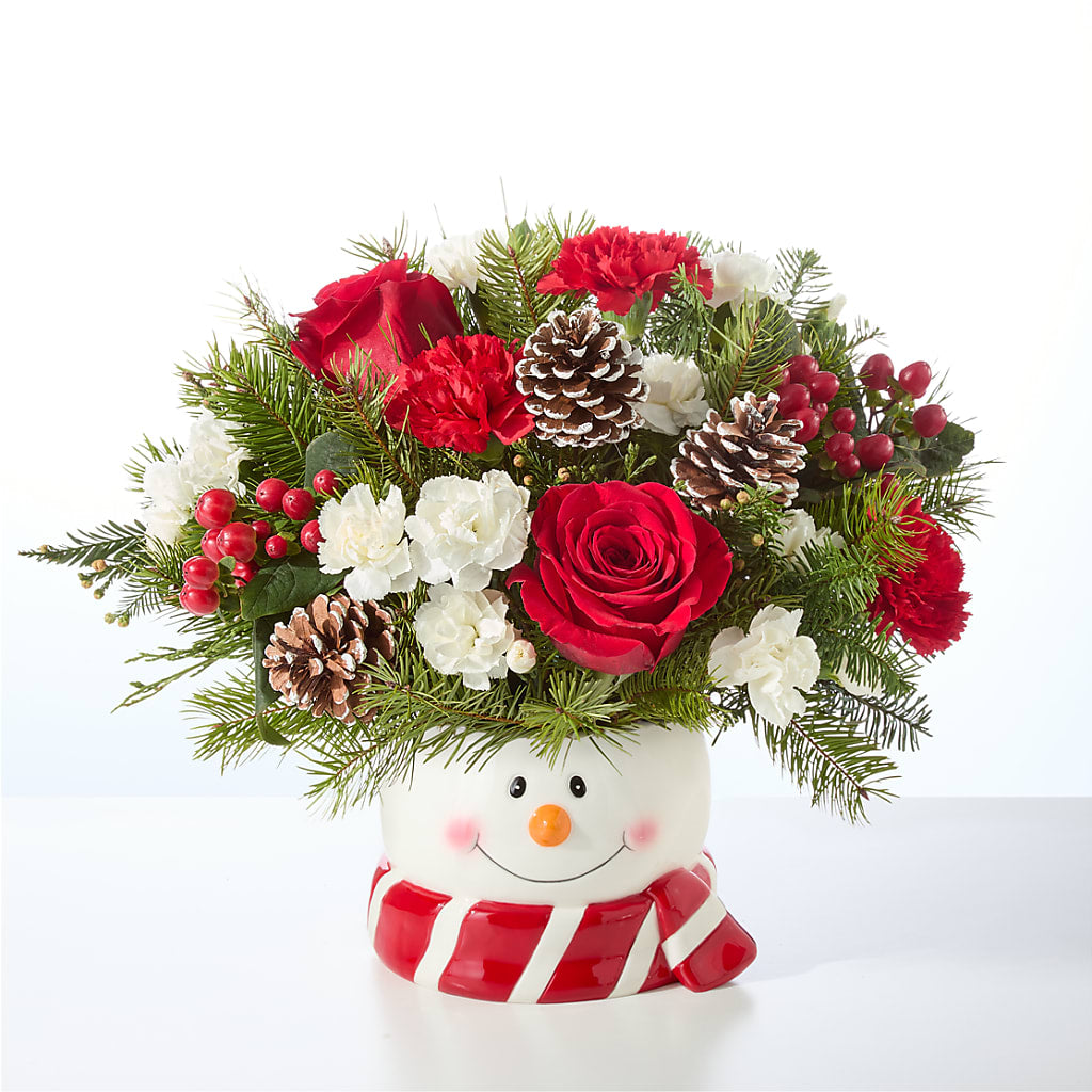 Jolly Snowman Bouquet – BEN & NEVA'S FLOWERS, Grand Saline TX