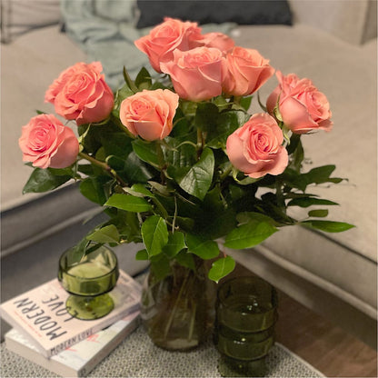 Long Stem Pink Rose Bouquet – BEN & NEVA'S FLOWERS, Grand Saline TX