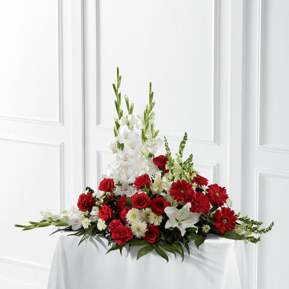 Crimson & White Arrangement – BEN & NEVA'S FLOWERS, Grand Saline TX