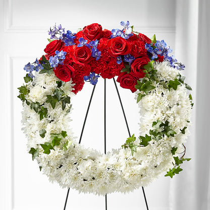 Patriotic Passion Wreath – BEN & NEVA'S FLOWERS, Grand Saline TX