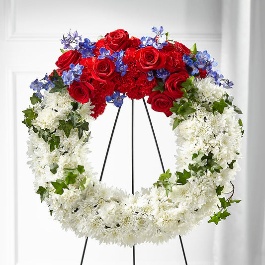 Patriotic Passion Wreath – BEN & NEVA'S FLOWERS, Grand Saline TX