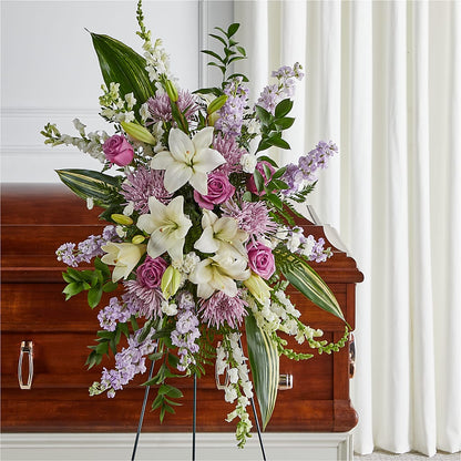 Grateful Hearts Standing Spray – BEN & NEVA'S FLOWERS, Grand Saline TX
