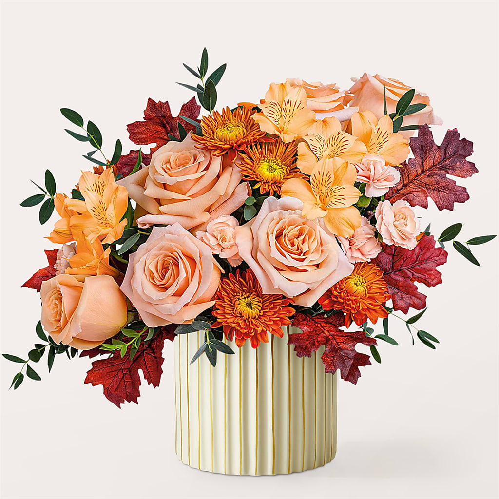 Spiced Latte Bouquet with Ivory Vase – BEN & NEVA'S FLOWERS, Grand Saline TX