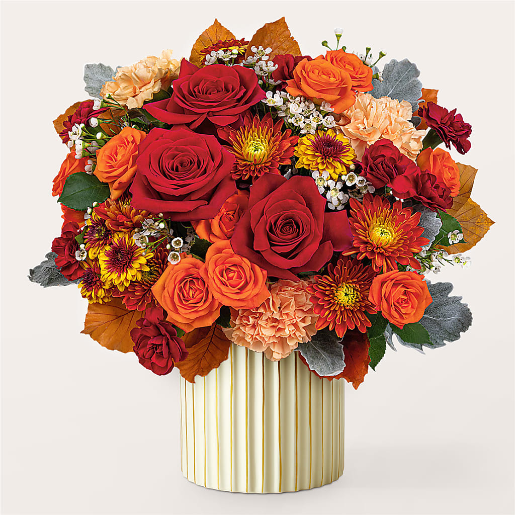 Merlot Bouquet with Ivory Vase – BEN & NEVA'S FLOWERS, Grand Saline TX