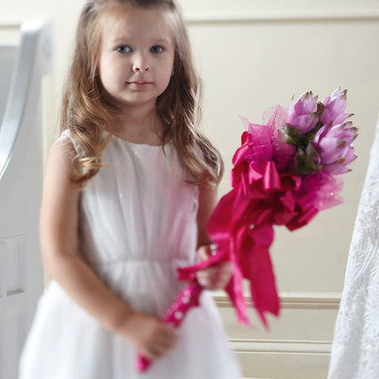 Sparkle Pink Flower Girl Bouquet – BEN & NEVA'S FLOWERS, Grand Saline TX